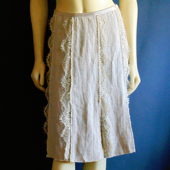 St. John Couture Dresses & Skirts - St. John Couture Linen Lace Skirt 2